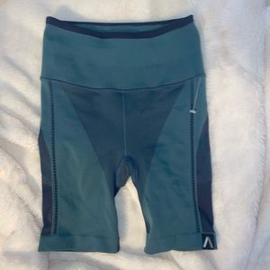 blue athleta biker shorts